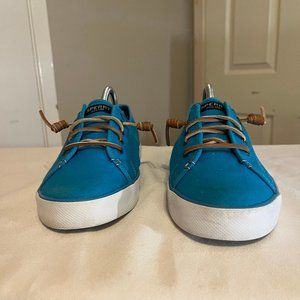 Sperry Women's Sneaker Shoe Canvas w/Laces Size = 11M Taupe Rubber Sole